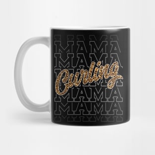 Curling Mama Leopard Print Curling Player Mom Mug